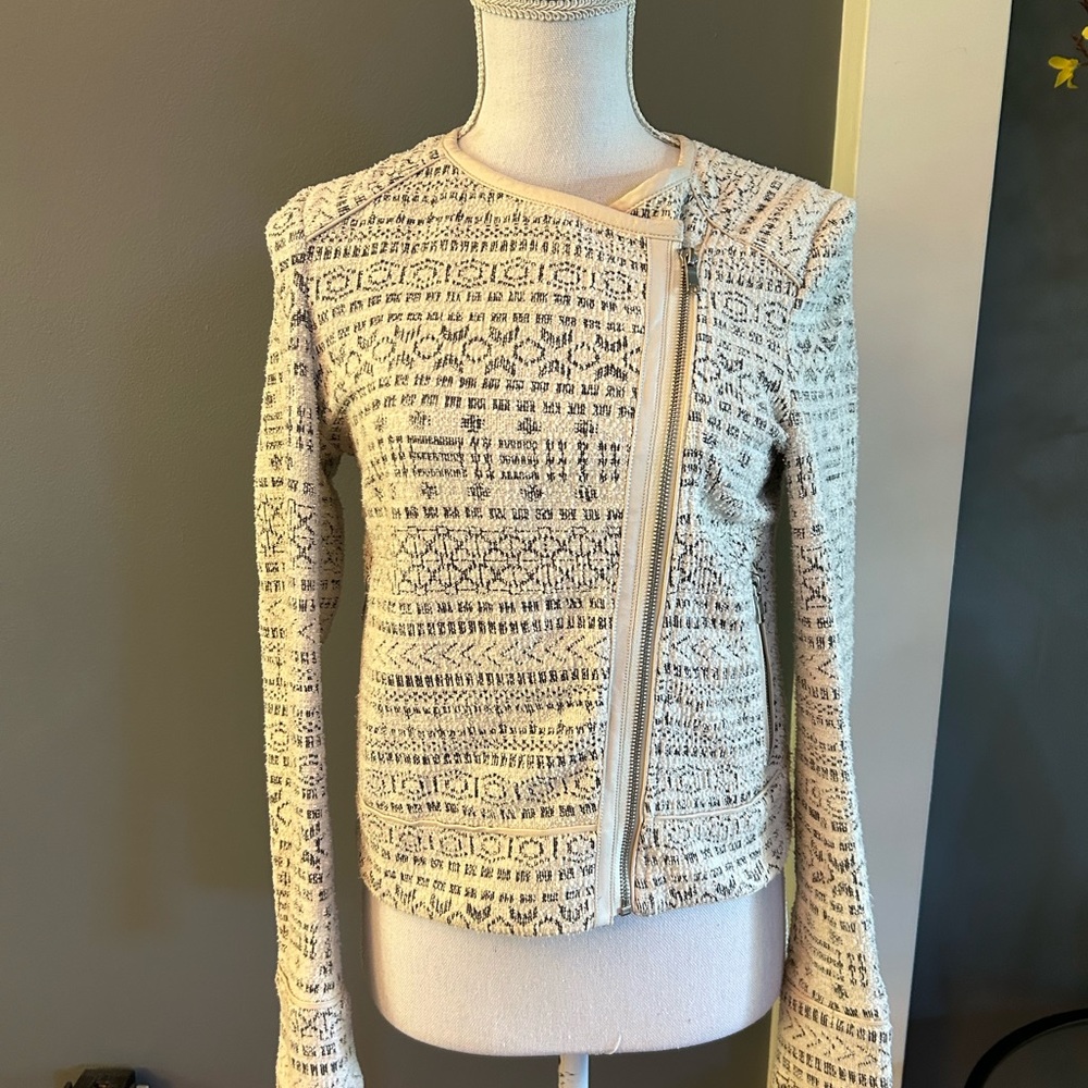Joie Tweed & Lambs Leather Jacket~Size XS